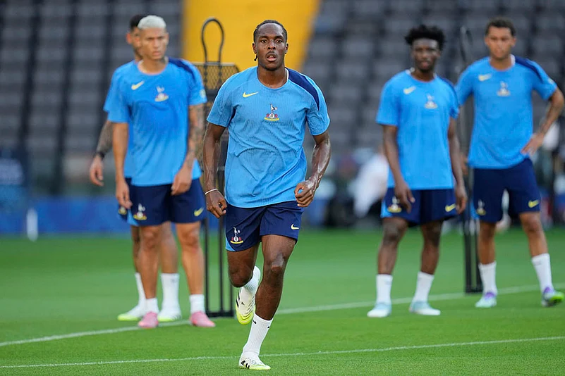 UEFA Super Cup soccer 2025 PSG vs Tottenham Hotspur Training photos_Mathys Tel