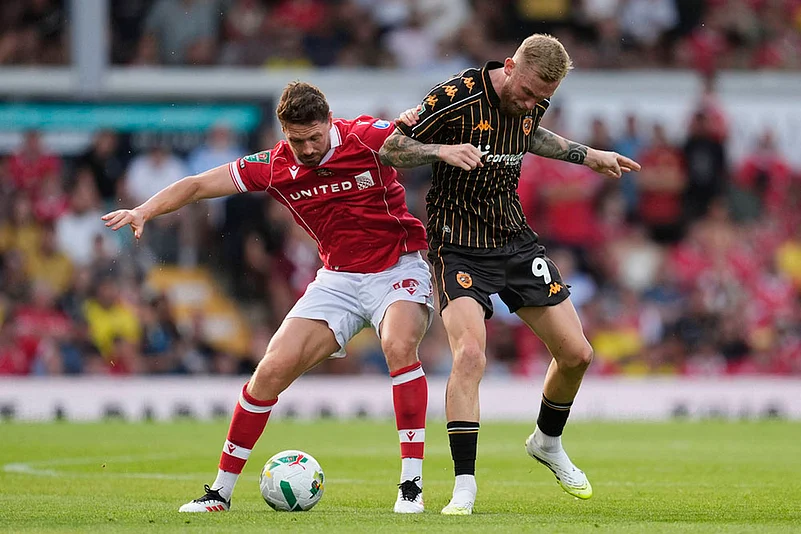 English League Cup 2025-26 First Round soccer match Wrexham Vs Hull City_George Evans