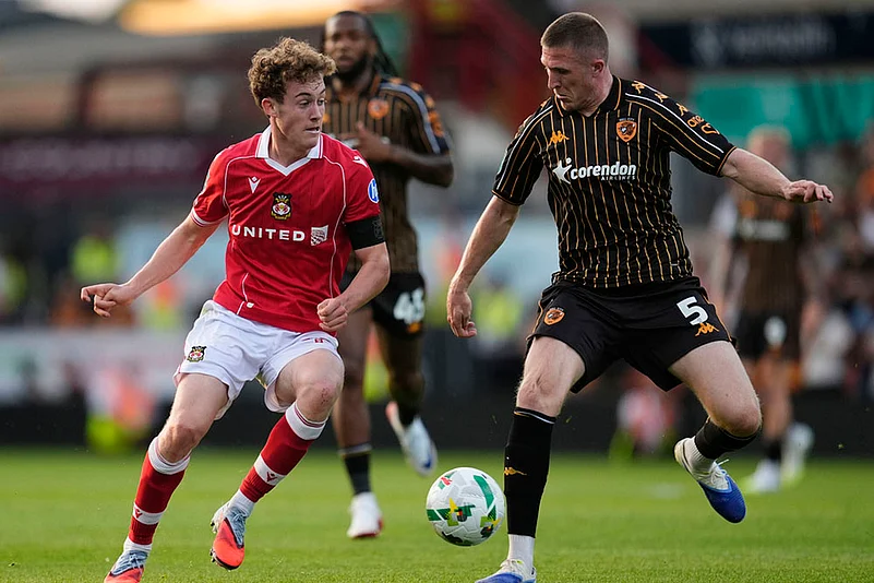 English League Cup 2025-26 First Round soccer match Wrexham Vs Hull City_Harry Ashfield