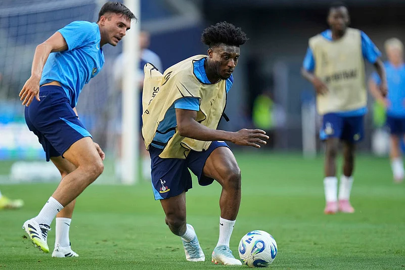 UEFA Super Cup soccer 2025 PSG vs Tottenham Hotspur Training photos_Mohammed Kudus