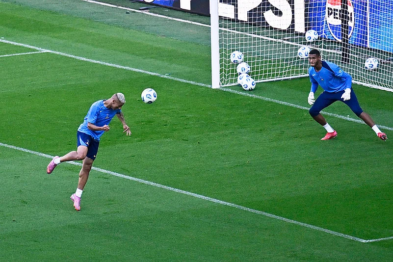 UEFA Super Cup soccer 2025 PSG vs Tottenham Hotspur Training photos_Richarlison