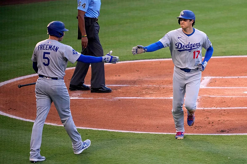MLB baseball game Los Angeles Angels vs LA Dodgers photos: Freddie Freeman
