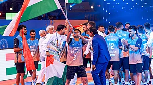 | Photo: X/India_KhoKho : Indian men's Kho Kho team celebrates after winning the Kho Kho World Cup 2025.