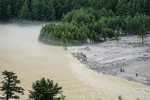 Uttarkashi disaster: temporary lake in Harsil