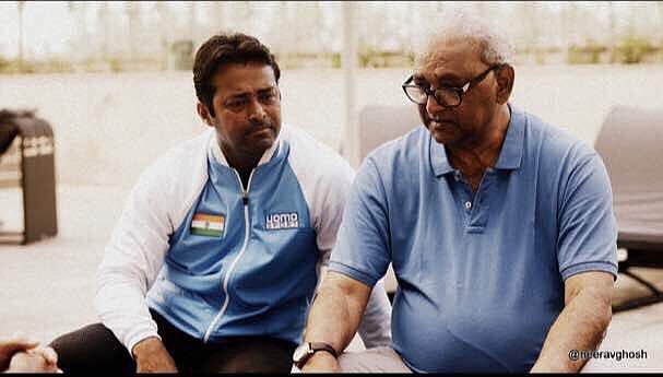 X/Leander : Vece Paes (R) with his son Leander Paes