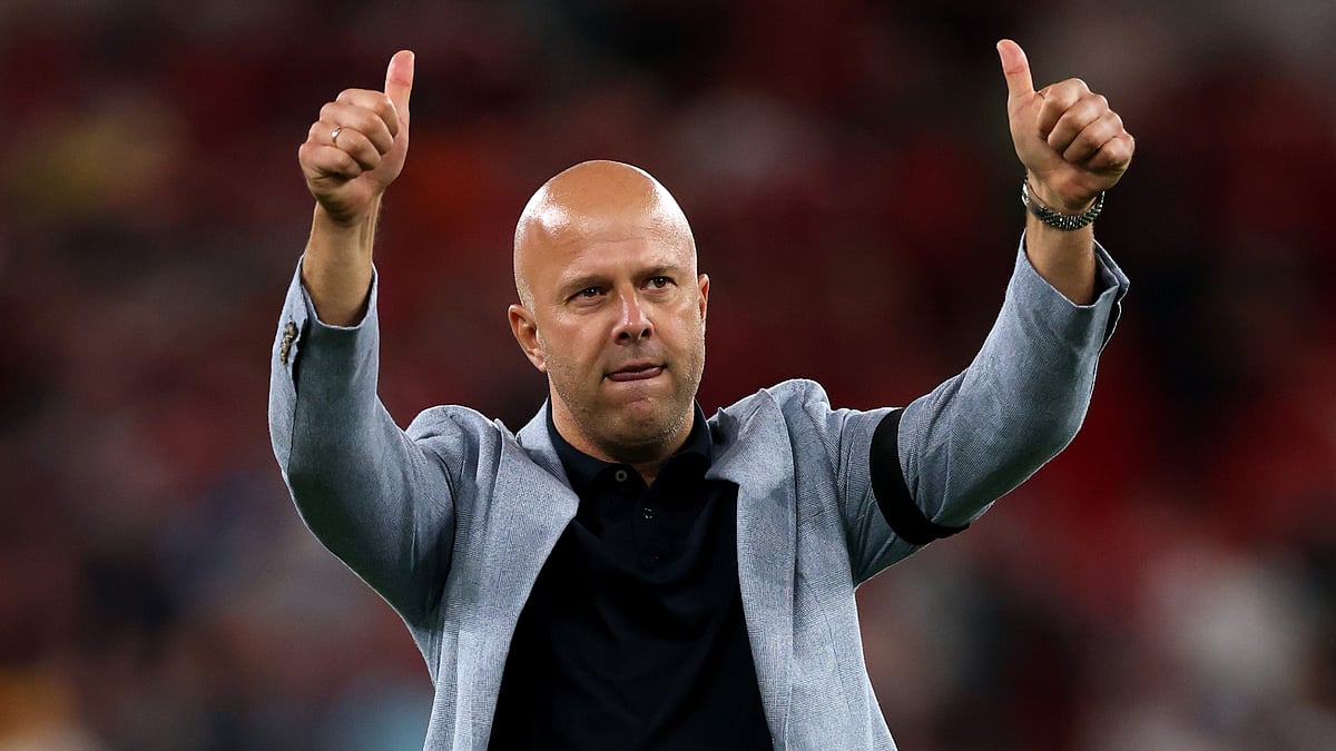 Arne Slot salutes Liverpool's fans after their victory over Bournemouth