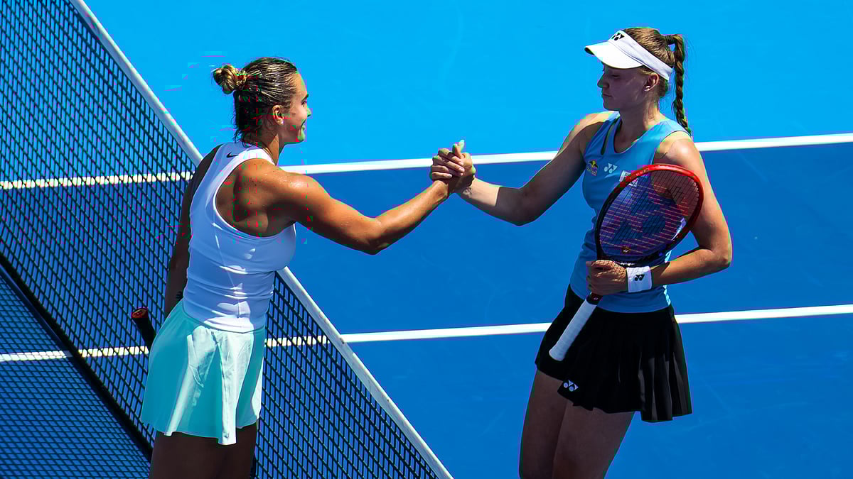 Aryna Sabalenka and Elena Rybakina after their match at the Cincinnati Open.