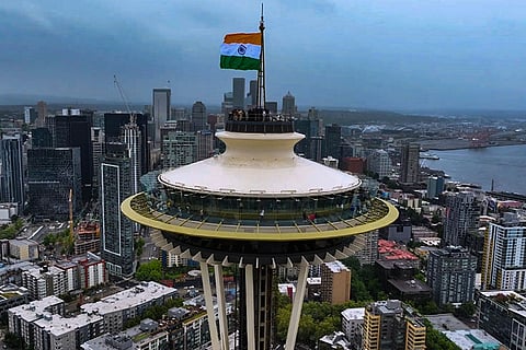 Indian Tricolor at Seattle’s Space Needle