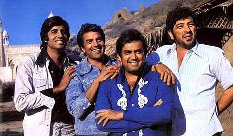 BTS | Amitabh Bachchan, Dharmendra, Amjad Khan, and Sanjeev Kumar in Sholay (1975)
