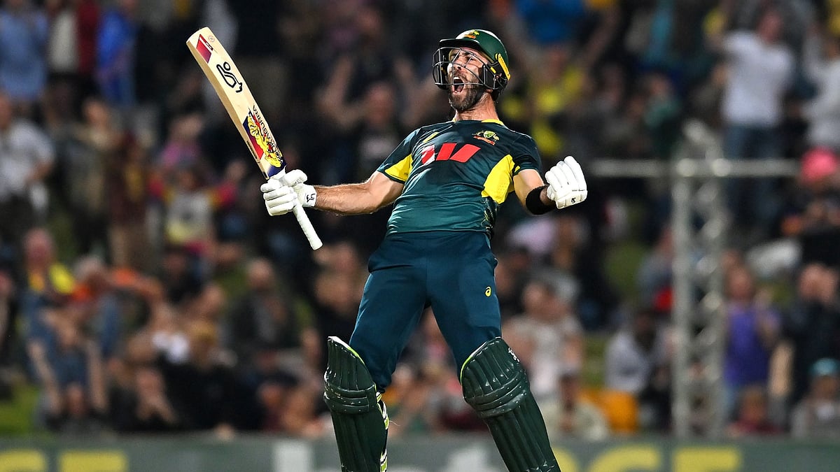 South Africa vs Australia 3rd T20I: Glenn Maxwell celebrates after securing the two-run win.