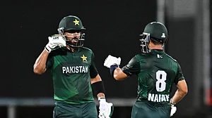X/@TheRealPCB_Live : Pakistan Shaheens Vs Perth Scorchers Academy Top End T20 Series 2025, Match 8: PAK players celebrating a win.