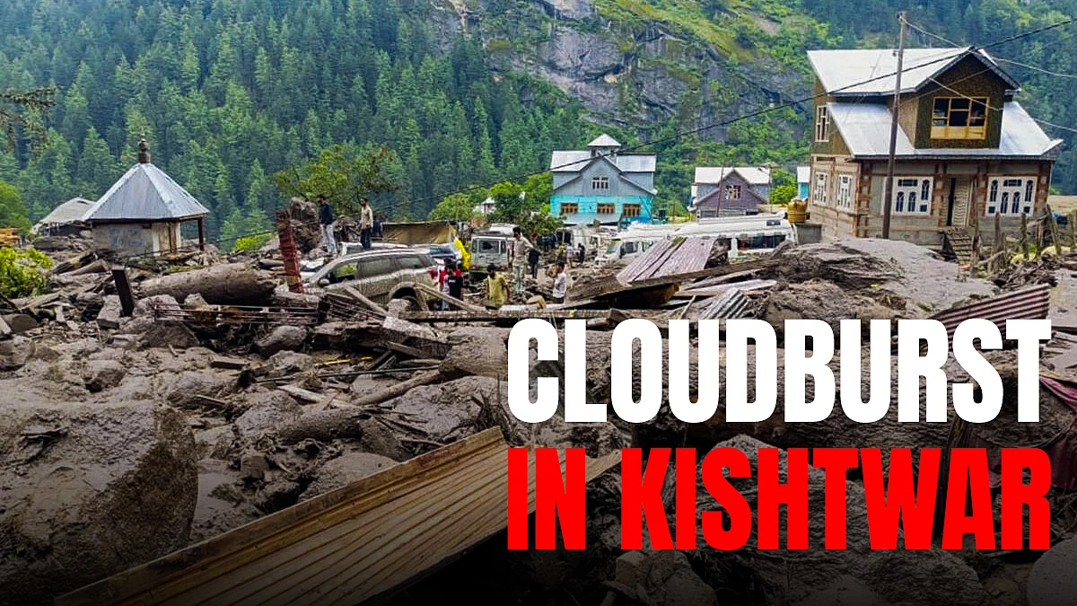 Destruction after cloudburst in kishtwar