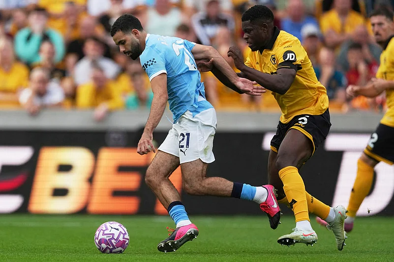 Britain Soccer Premier League 2025-26 Wolverhampton Wanderers and Manchester City_Marshall Munetsi