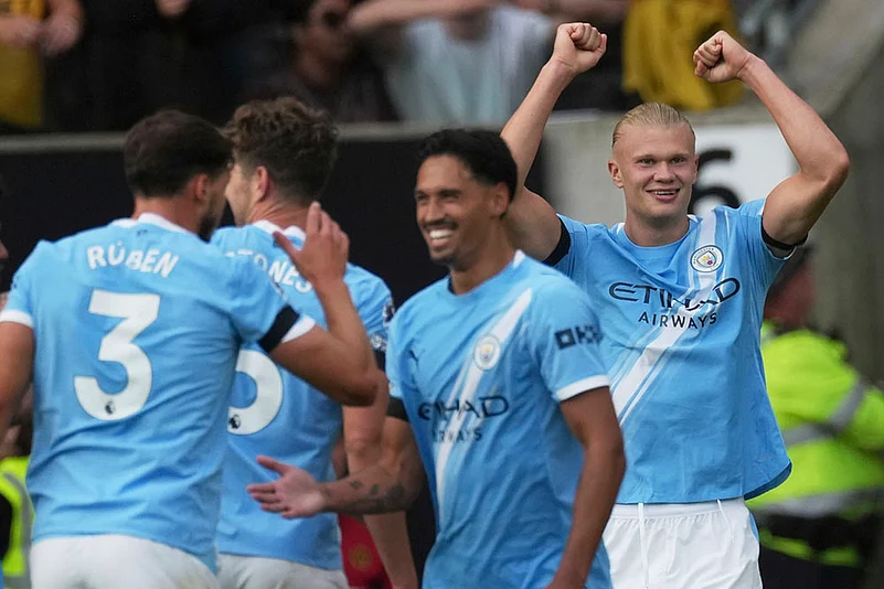 Britain Soccer Premier League 2025-26 Wolverhampton Wanderers and Manchester City_Erling Haaland