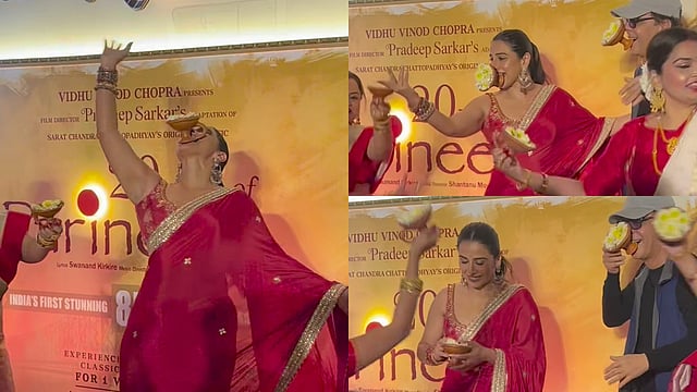 Vidya Balan Gets Into Festive Spirit, Performs Dhunuchi Dance At Parineeta’s 20 Year Celebrations - Watch Video