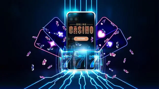 Digital online casino with cards and slot machine on mobile