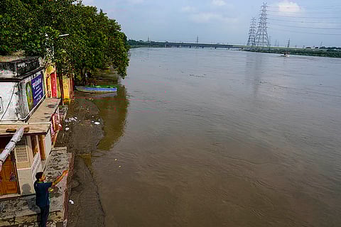 Yamuna river flows in spate in Delhi
