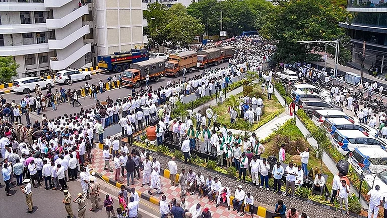Security measures for KCR's appearance before the Kaleshwaram Commission - | Photo: PTI