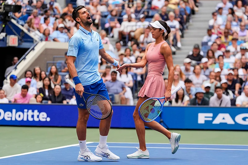 US Open 2025 Mixed Doubles Novak Djokovic and Olga Danilovic vs Mirra Andreeva and Daniil Medvedev