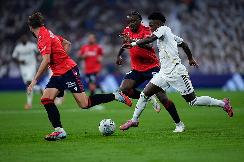 Spain Soccer La liga 2025-26 Real Madrid Vs Osasuna in Madrid_Vinicius Junior