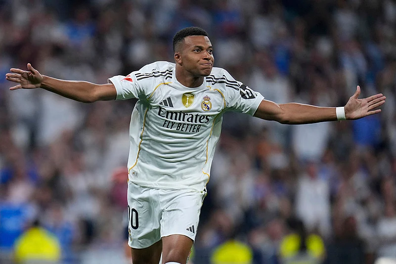 Spain Soccer La liga 2025-26 Real Madrid Vs Osasuna in Madrid_Kylian Mbappe