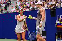 | Photo: AP/Yuki Iwamura : US Open 2025 Mixed Doubles: Draper and Pegula vs Raducanu and Alcaraz