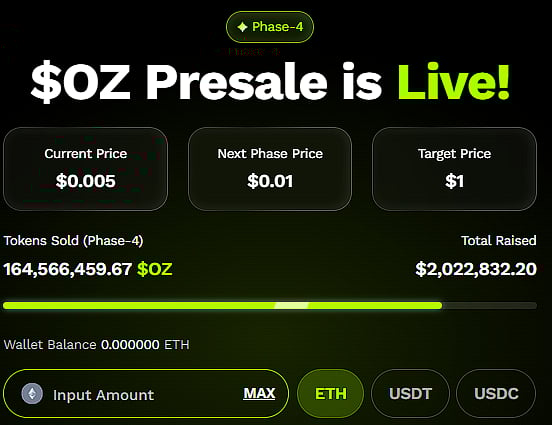 Ozak AI presale is live