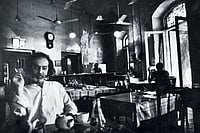 Frames, Fragments, Found Things: Adil Jussawalla's Collected World At Wayside Inn, Bombay. Photograph by Horace Ové