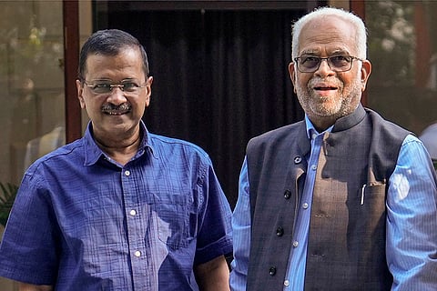 VP candidate Sudarshan Reddy meets Kejriwal