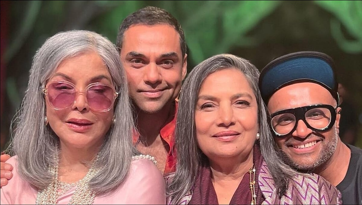 Movie still from Bun Tikki : Zeenat Aman, Abhay Deol, Shabana Azmi and Faraz Ansari 