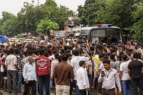 NSUI protest in Ahmedabad