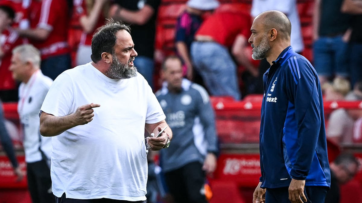 Nottingham Forest head coach Nuno Espirito Santo and owner Evangelos Marinakis - null