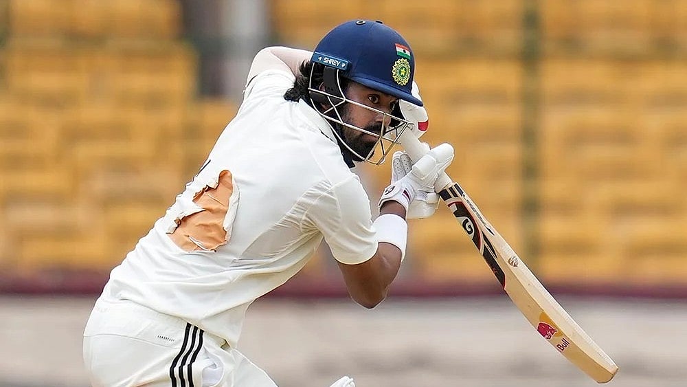 Photo: PTI/Shailendra Bhojak : K L Rahul playing in Duleep Trophy 2024