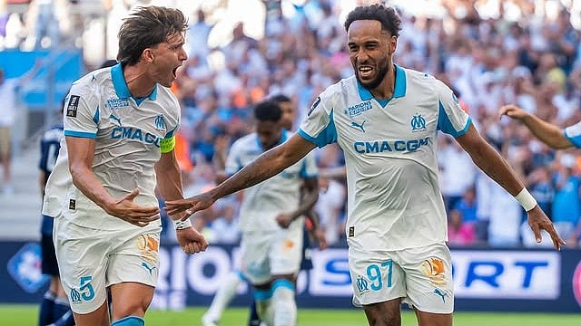 | Photo: Sebastien Paoli for Instagram/olympiquedemarseille : Marseille vs Paris FC, Ligue 1 2025-26: Pierre-Emerick Aubameyang celebrates after scoring the second goal for Marseille against Paris FC.