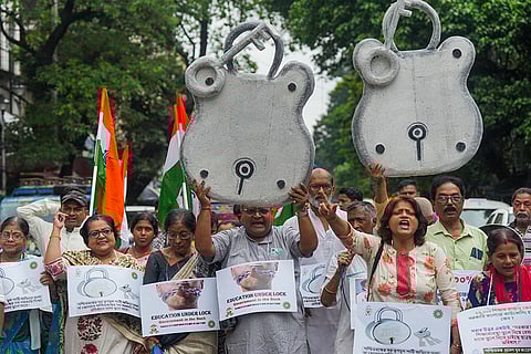 INTUC Seva dal protest in Kolkata