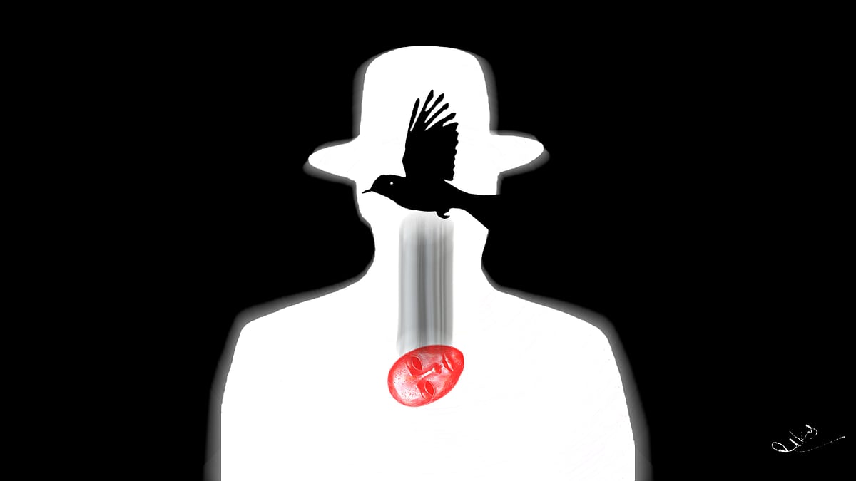 A writer's gaze reveals deeper truths - Illustration by Vikas Thakur