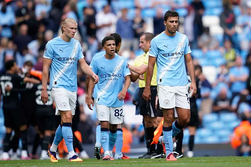 English Premier League 2025-26 Matchday 2 Manchester City Vs Tottenham Hotspur_Erling Haaland