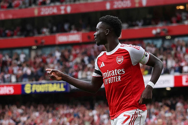 English Premier League 2025-26 Matchday 2 Arsenal Vs Leeds United_Bukayo Saka