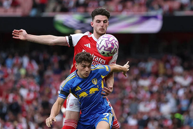 English Premier League 2025-26 Matchday 2 Arsenal Vs Leeds United_Declan Rice