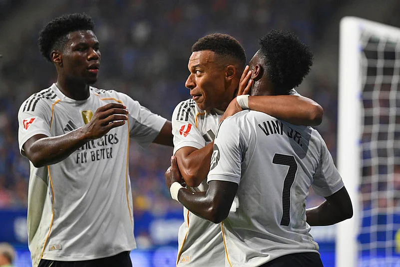 Spain soccer La liga Real Oviedo vs Real Madrid match photos_Kylian Mbappe