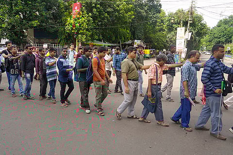 Blind Persons’ Association protest rally