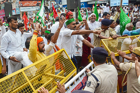 Farmers protest in Patna