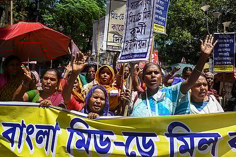 Mid-day meal workers protest in West Bengal