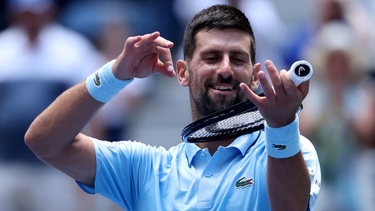 Djokovic celebrates win