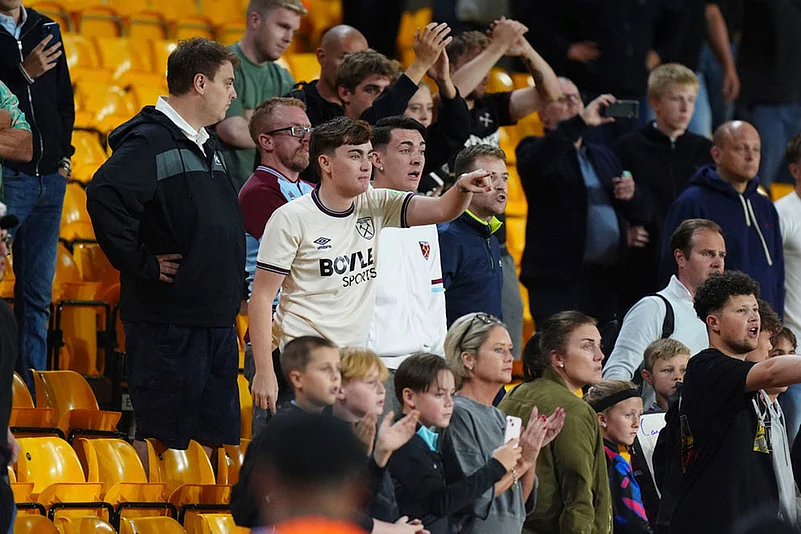EFL Cup 2025-26 Round 2 soccer match Wolves vs West Ham_West Ham fans