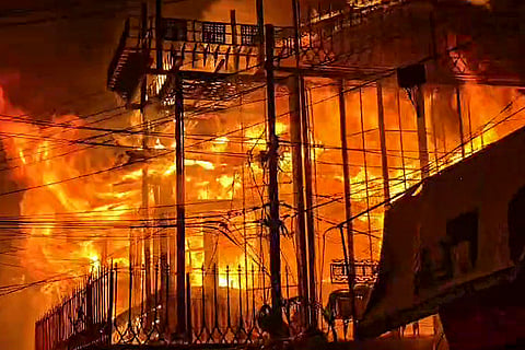 Fire breaks out in Old London House building in Nainital