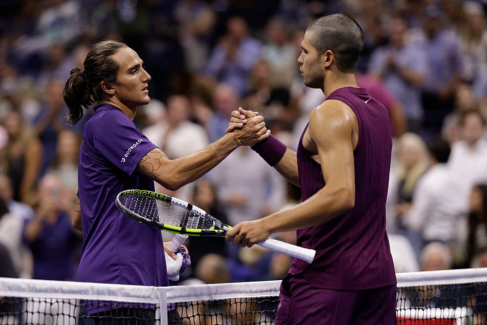 | Photo: AP/Adam Hunger : US Open 2025: Carlos Alcaraz Vs Mattia Bellucci