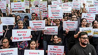 | Photo: PTI/Karma Bhutia : Protest against SC order on stray dogs issue (representational image)