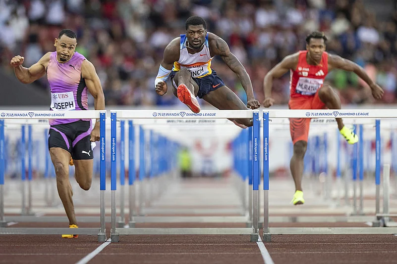 Switzerland Diamond League finals 2025 day 2 photos_Cordell Tinch of the US
