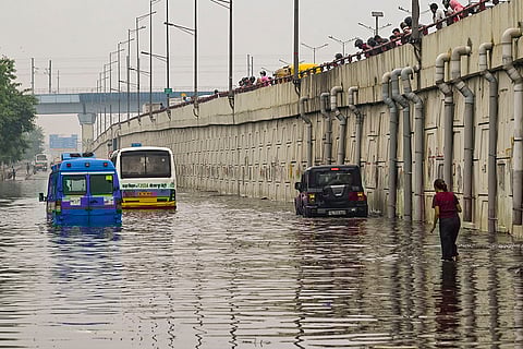 Waterlogging after rain in Delhi